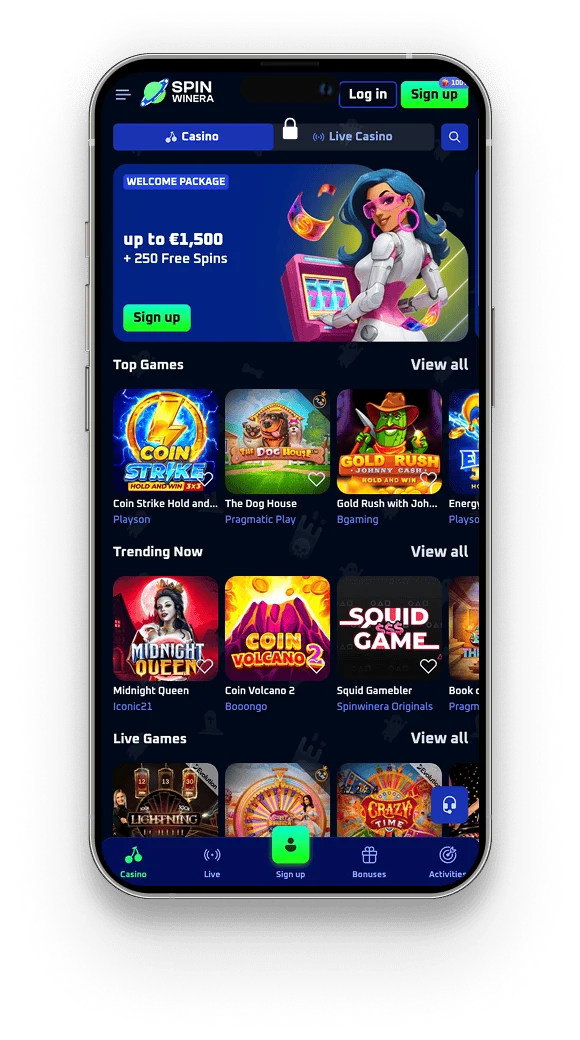 Spinwinera mobile app